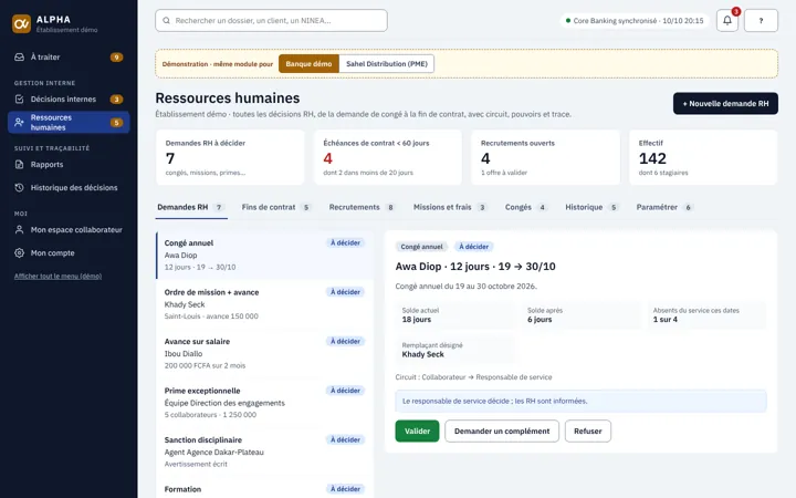 HR decisions: hiring, internships, contract ends