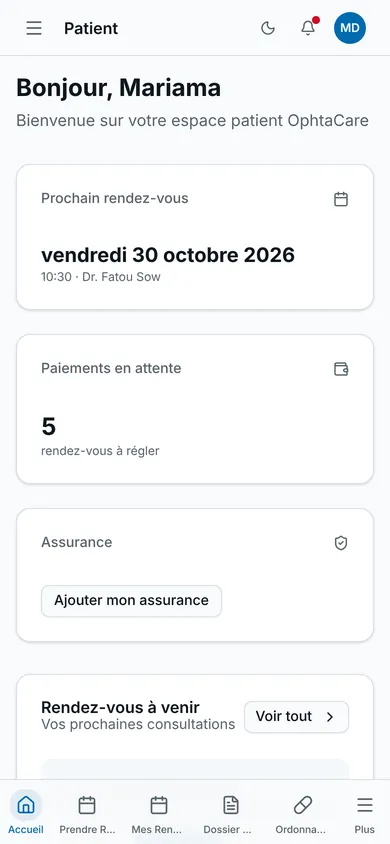 Patient space on mobile